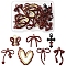 14Pcs 7 Styles Alloy Pendants with Enamel, Bowknot & Heart & Cross, Red, 19~28.5x13.5~25x2.5~5mm, Hole: 1.2~2mm, 2pcs/style