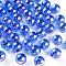 Transparent Acrylic Beads, AB Color Plated, Round, Blue, 10x9mm, Hole: 2mm