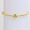 Brass Beaded Stretch Bracelets for Women, Letter, Golden, Letter A, Inner Diameter: 2-3/8 inch(6cm)