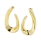 Brass Stud Earrings, Teardrop, Real 18K Gold Plated, 42x22mm