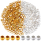 2000Pcs 2 Colors Brass Crimp Beads, Rondelle, Golden & Silver, 3mm, Hole: 2mm, 1000pcs/color