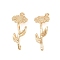 Brass Pendants, Flower Charms, Golden, October Marigold, 21.5x9x9.5mm, Hole: 0.9mm
