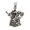 316 Surgical Stainless Steel Pendants, Viking Axe with Valknut & Sword Charm, Antique Silver, 41.5x36.5x3mm, Hole: 4x7mm