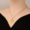 Stainless Steel Diasy Flower Pendantl Necklaces Women Fashion Minimalist Design Jewelry, Real 18K Gold Plated, 17.72 inch(45cm)