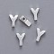 Brass Charms, Letter, Letter.Y, 6x4x2mm, Hole: 1mm