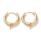 Brass Hoop Earrings Findings, Cadmium Free & Nickel Free & Lead Free, Rings, Real 18K Gold Plated, 21x18x5mm, Pin: 0.9mm and 1.1mm