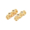 Brass Micro Pave Clear Cubic Zirconia Spacer Bars, Flower Links, Cadmium Free & Nickel Free & Lead Free, Real 18K Gold Plated, 2.5x10x4mm, Hole: 1.2mm