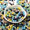 Glass Beads, Faceted, Rondelle, Sky Blue, 6x5mm, Hole: 1mm, about 51pcs/11g