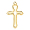 304 Stainless Steel Pendants, Cross Charm, Golden, 17x11mm