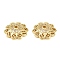 Brass Micro Pave Clear Cubic Zirconia Bead Caps, Flower, Real 18K Gold Plated, 12x11.5x3.5mm, Hole: 1.2mm