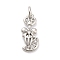 Brass Micro Pave Cubic Zirconia Pendants, Bowknot, Long-Lasting Plated, Rack Plating, Lead Free & Cadmium Free, with Jump Ring, Platinum, 16.5x7.5x3mm