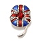 Alloy Brooches, with Rhinestone and Enamel, Flower, Colorful, 36x22.5x9.5mm, Pin: 0.6mm