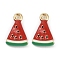 Alloy Enamel Charms, Golden, Watermelon, 15x10x3.8mm, Hole: 1.6mm