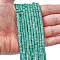 Dyed Synthetic Imperial Jasper Beads Strands, Frosted, Flat Round/Disc, Heishi Beads, Dark Cyan, 4~4.5x2~2.5mm, Hole: 0.9mm, about 160~163pcs/strand, 14.53''~14.72''(36.9~37.4cm)
