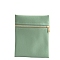Rectangle PU Leather Jewelry Gift Zipper Bags, Gift Jewelry Packaging Bags for Earrings Rings Bracelets, Lawn Green, 14x12cm