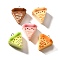 Cute Opaque Resin Pendants, Crepe Cake, with Loop, Mixed Color, 23x21x15mm, Hole: 2mm