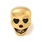 304 Stainless Steel European Beads, Large Hole Beads, Skull, Golden, 13x10x10.5mm, Hole: 4mm