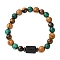 12 Constellations Natural Tiger Eye & Picture Jasper & Agate & Black Onyx Round Beaded Stretch Bracelets for Men Women, Column, Capricorn, 7-1/2 inch(19cm)