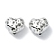 Tibetan Style Alloy Beads, Heart, Antique Silver, 9x10.5x6mm, Hole: 1.5mm, about 250pcs/500g