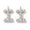 Brass Pendants, Letter Charms, Platinum, 12x7x2mm, Hole: 1mm