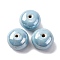 Handmade Polymer Clay Beads, Rondelle, Aqua, 14x10.5mm, Hole: 1.5mm