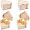 Pine Storage Box, with Iron Findings, Heart, Blanched Almond, 12.7x13.25x7.05cm, Inner Diameter: 10.5x11.8cm