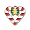 Christmas Alloy Enamel Pendants, Light Gold, Candy Cane, 21x22x1mm, Hole: 2mm