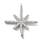 Brass Micro Pave Cubic Zirconia Pendants, Star, Lead Free & Cadmium Free, Long-Lasting Plated, Platinum, 26x23.5x2.5mm, Hole: 1.2mm