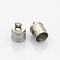 Tarnish Resistant 201 Stainless Steel Cord Ends, End Caps, Stainless Steel Color, 10x7mm, Hole: 2mm, Inner diameter: 6mm