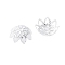 Brass Fancy Bead Caps, Lead Free & Nickel Free, Flower, Silver, 10x4mm