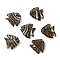 Handmade Lampwork Beads, Fish, Coffee, 22.5~23x20~21.5x7.5~8.5mm, Hole: 1.6mm