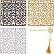 12Pcs 3 Colors Alloy Filigree Joiners Findings, Hollow, Square, Mixed Color, 80x80x1mm, 4pcs/color