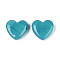 Handmade Lampwork Beads, Heart, Dark Cyan, 18.5~19.5x19.5~20x6.5~7.5mm, Hole: 1.2~1.6mm