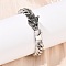 304 Stainless Steel Cuban Chain Bracelets for Men, Wolf, Antique Silver & Platinum, 8-3/8 inch(21.4cm)