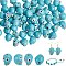60Pcs Resin Imitation Gemstone Beads, Skull, Turquoise, 10x8x9mm, Hole: 1.4mm