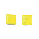 K9ガラスラインストーンカボション  尖ったバック＆バックメッキ  多面カット  正方形  黄水晶  8x8x4.5mm MRMJ-N029-19-01-5