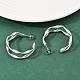 Двухслойные серьги-гвоздики в форме буквы С из нержавеющей стали 304 EJEW-P324-11P-2