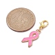 Décoration pendentif en alliage d'émail de sensibilisation au cancer du sein HJEW-JM01410-3