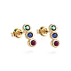 Brass Micro Pave Cubic Zirconia Stud Crawler Earrings EJEW-L224-22G-1