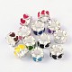 Silver Color Plated Alloy Enamel European Beads X-MPDL-R011-M-1