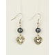 Conjuntos de joyas de perlas de vidrio para el día de san valentín: collares y pendientes SJEW-JS00423-02-2