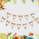 GORGECRAFT 13PCS Plain Burlap Bunting Banner 9.2FT(2.8M) Triangle Flags DIY Burlap Pennant Banner with Printed White Heart for Wedding Camping Party Valentine's Day Indoor Christmas Decoration AJEW-WH0312-32-6