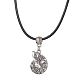 Collier pendentif en alliage sur le thème de l'océan avec cordons en imitation cuir NJEW-JN04495-3