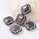 Rhombus Natural Faceted Grey Agate Beads G-F233-54-1