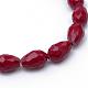 Opaque Solid Color Glass Faceted Teardrop Beads Strands GLAA-Q052B-03-2