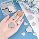 UNICRAFTALE 24pcs 2 Sizes Heart Tray Charm Stainless Steel Blank Bezel Pendant Trays Base Charm Pendant Blanks for Photo Pendant Resin Craft Jewelry Making STAS-UN0004-46P-4
