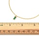 Collier pendentif rectangle en verre avec chaînes de câbles en laiton doré NJEW-FZ00012-2