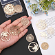 CHGCRAFT Brass Filigree Flat Round Charms Connectors Links Hollow Out with Sea Theme Pattern with Long-Lasting Plated for Jewelry Making KKC-CA0001-08-3