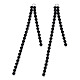 Colgantes grandes con forma de borla de cadena de rhinestone pavé de latón chapado en rack KK-N216-418-02P-2