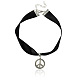 Trendy Satin Ribbon Choker Pendant Necklaces for Women NJEW-PJN861-1